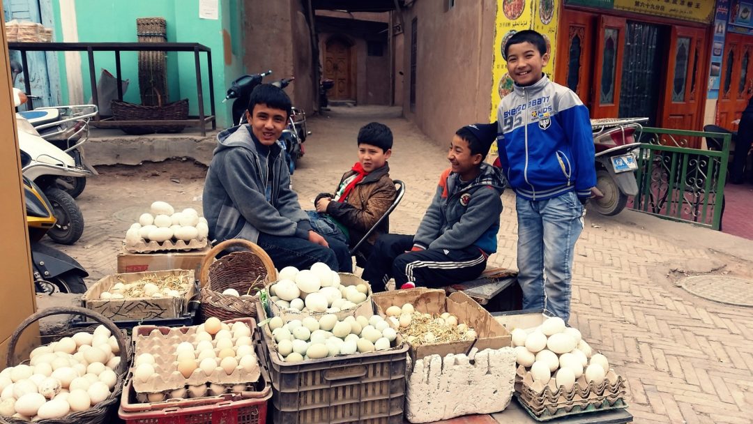 Stragan z jajkami- Chiny 2014